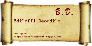 Bánffi Deodát névjegykártya